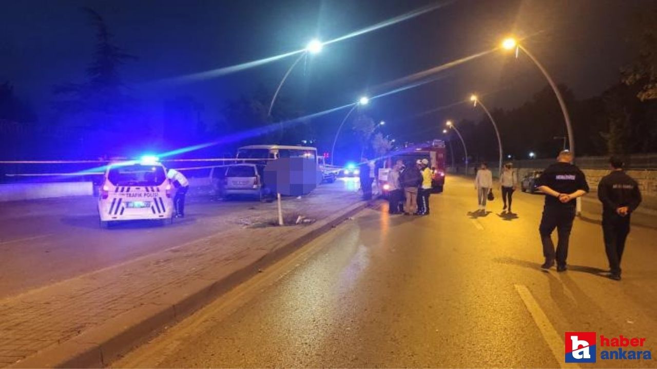 Ankara'da minibüs ve otomobil çarpıştı! 1 ölü 14 yaralı