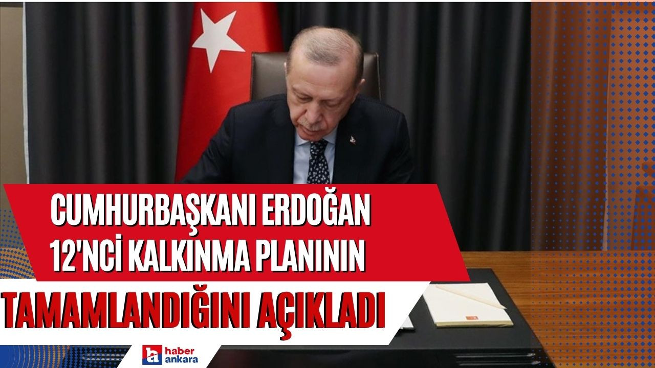 Cumhurbaşkanı Erdoğan açıkladı! 12'nci Kalkınma Planımızı tamamladık
