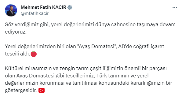 Bakan Kacır Ayaş domatesinin coğrafi işaret tescili almasını değerlendirdi - Resim : 2