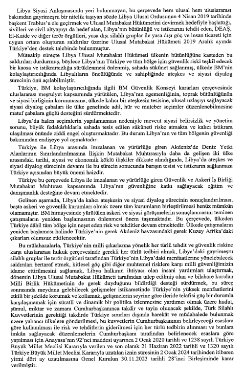 TBMM kararı Resmi Gazete'de yayımlandı! Askerlerin Libya'da kalma süresi uzatıldı - Resim : 3