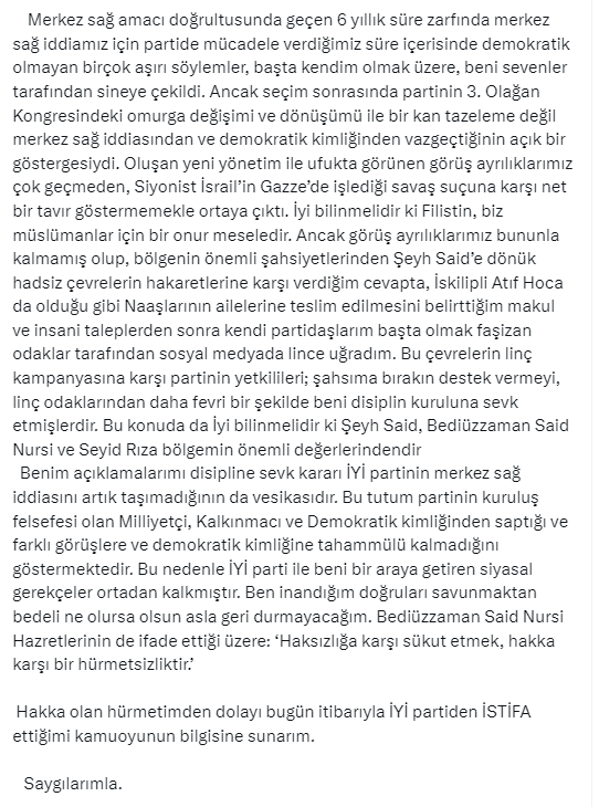 İYİ Parti İstanbul Milletvekili Salim Ensarioğlu istifa ettiğini duyurdu! - Resim : 3