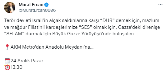 Ankara'da düzenlenecek Büyük Gazze Yürüyüşü ve Mitingine Sincan Belediyesi'nden davet! - Resim : 3