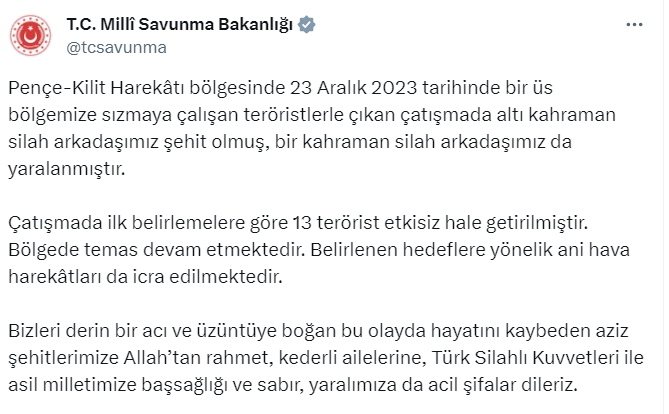 MSB son dakika duyurdu! Kuzey Irak'ta 6 askerimiz daha şehit oldu! - Resim : 2