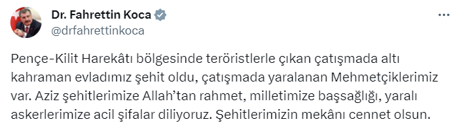 2 günde 12 askerimizi şehit verdik! Siyasilerden şehitlerimiz için taziye mesajı geldi - Resim : 8