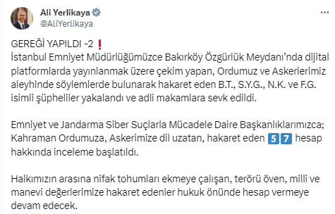 Sosyal medya platformlarında Türk ordusuna hakaret eden şahıs yakalandı! - Resim : 2