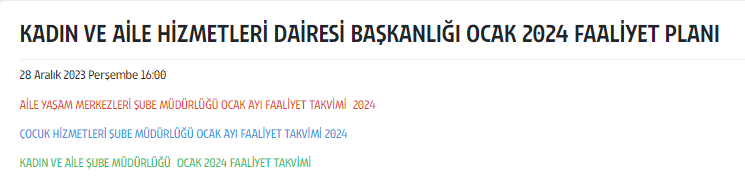 Ankara Büyükşehir Belediyesi Ocak 2024 Kadın ve Aile Hizmetleri eğitim takvimi belli oldu!