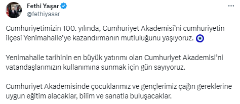 Yenimahalle Belediyesinin yeni eğitim yuvası 100’üncü Yıl Cumhuriyet Akademisi için geri sayım başladı! - Resim : 5