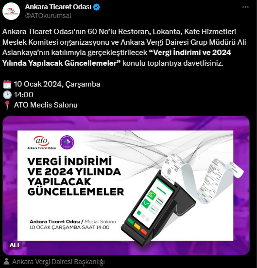 ATO'dan Vergi İndirimi ve 2024 Yılında Yapılacak Güncellemeler toplantısı!