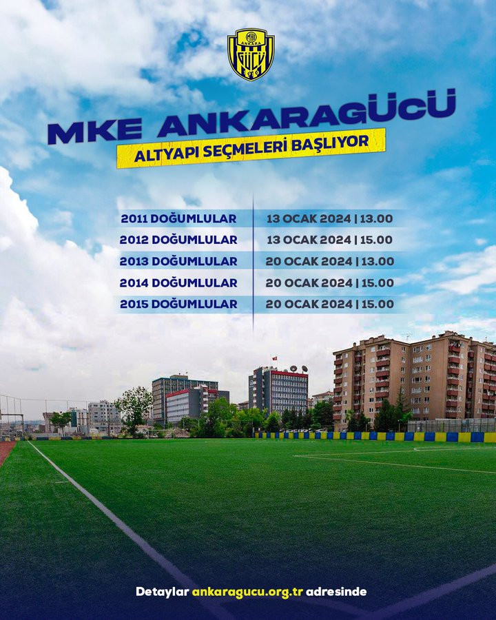 Ankaragücü formasını profesyonel olarak terletmek için altyapı seçmeleri başlıyor!