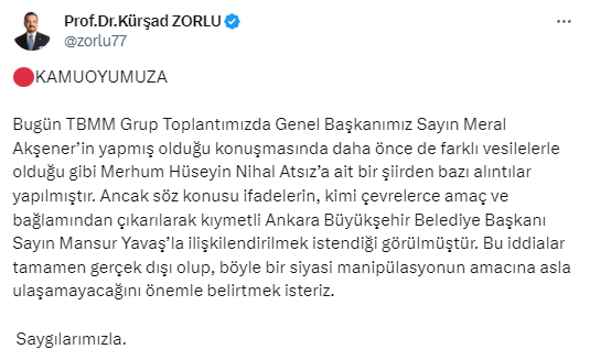 Mansur Yavaş'la ilişkilendirilmişti! İYİ Parti'den Meral Akşener'in okuduğu şiire açıklama geldi