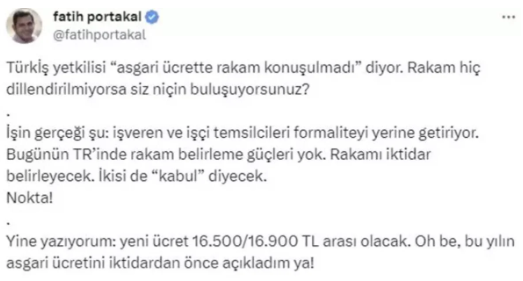 Milyonlar merak ediyordu! Fatih Portakal herkesten önce duyurdum diyerek asgari ücret rakamını açıkladı