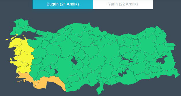 Meteoroloji'den 7 ile sarı ve turuncu kodlu uyarı!