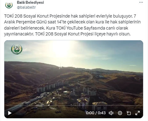 Bala Belediyesi duyurdu! TOKİ 208 Sosyal Konut Projesi kura tarihleri açıklandı