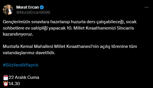 Sincan Belediyesi, 10'uncu Millet Kıraathanesini açtı! - Resim : 2