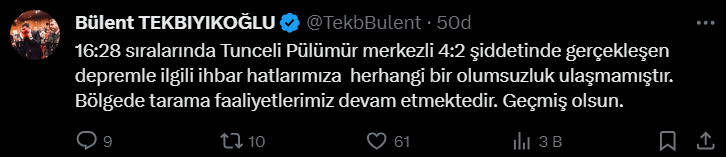 Tunceli'de deprem! Vatandaşlar sokağa çıktı